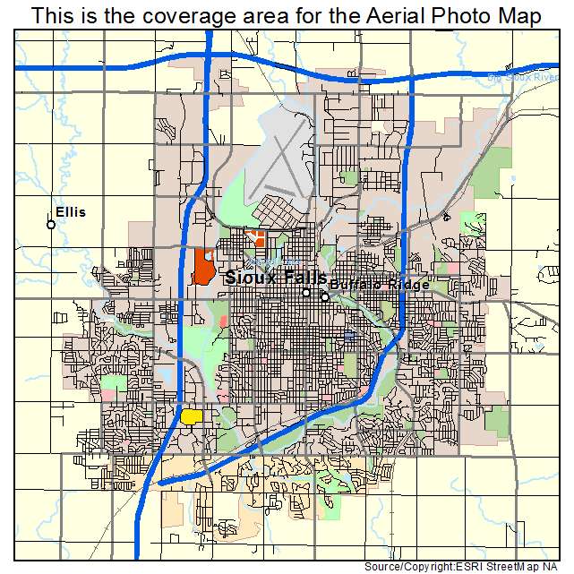 Sioux Falls, SD location map 