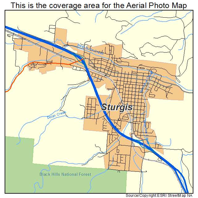 Sturgis, SD location map 