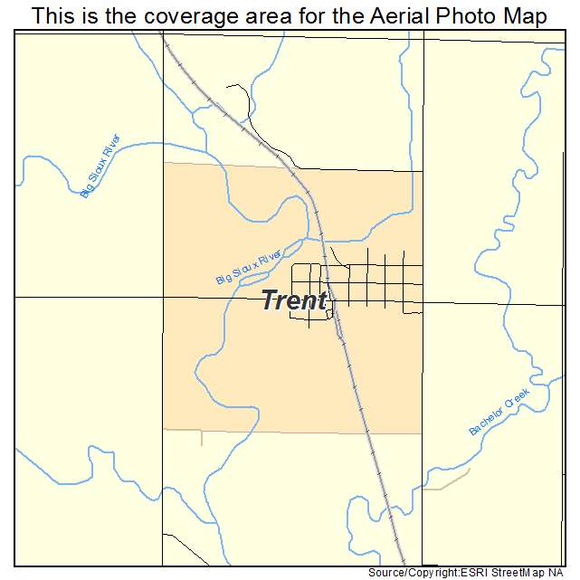 Trent, SD location map 