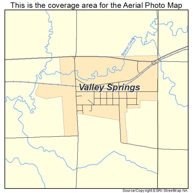 Valley Springs, SD location map 
