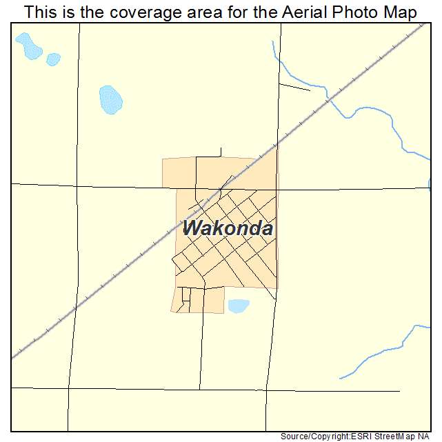 Wakonda, SD location map 