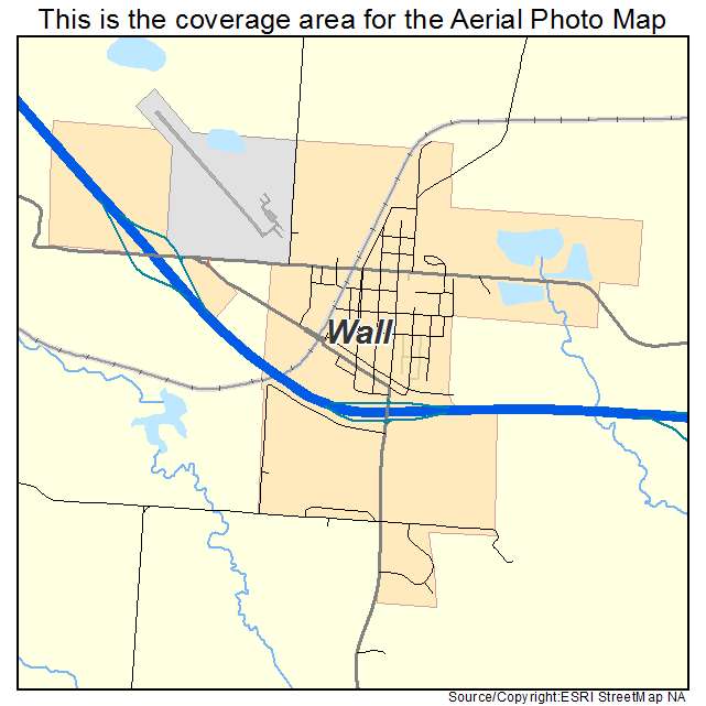 Wall, SD location map 