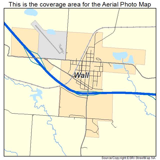 Wall, SD location map 