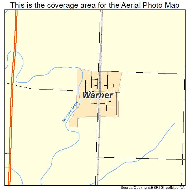 Warner, SD location map 