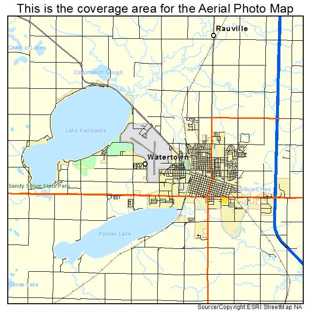 Watertown, SD location map 