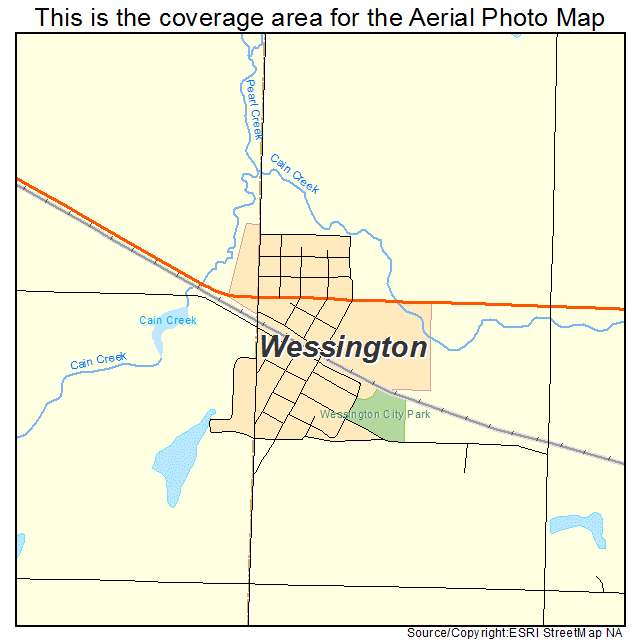 Wessington, SD location map 