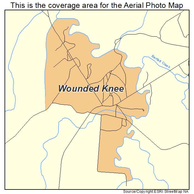 Wounded Knee, SD location map 