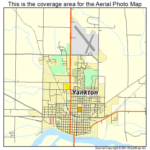 Yankton, SD location map 