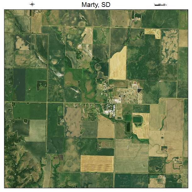 Marty, SD air photo map