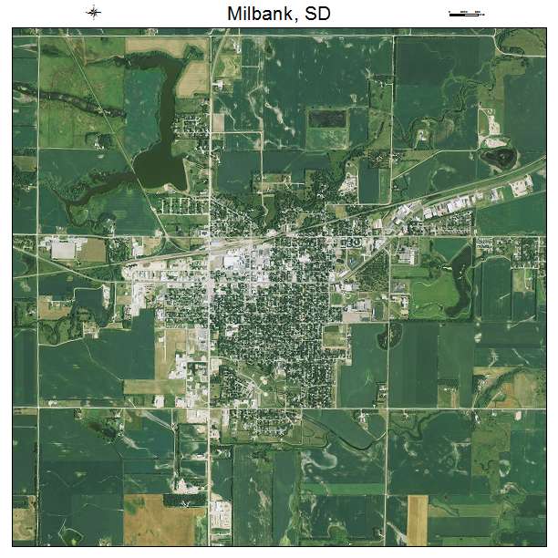 Milbank, SD air photo map