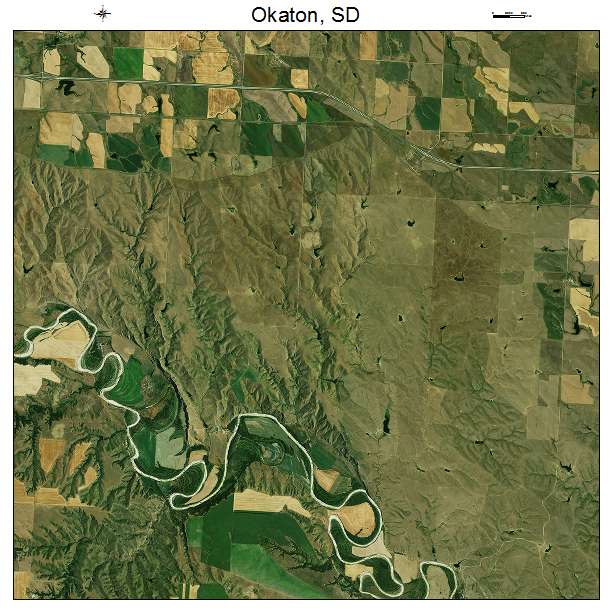Okaton, SD air photo map