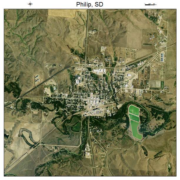 Philip, SD air photo map