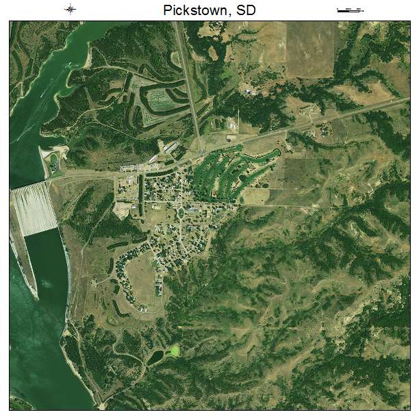 Pickstown, SD air photo map