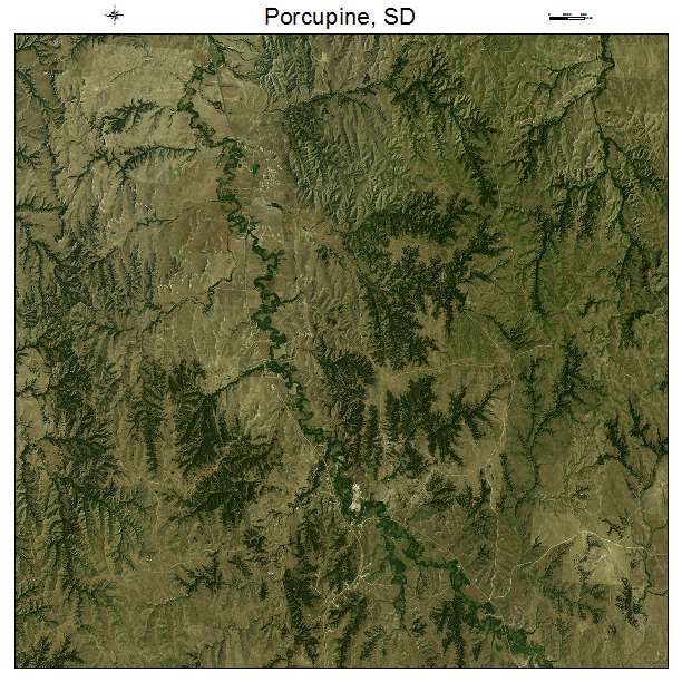Porcupine, SD air photo map