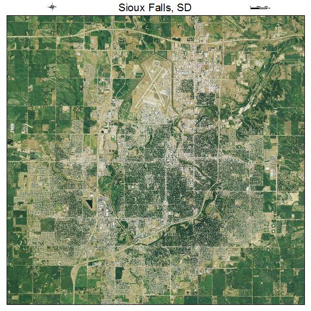 Sioux Falls, SD air photo map