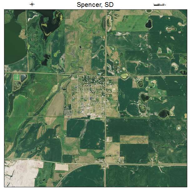 Spencer, SD air photo map