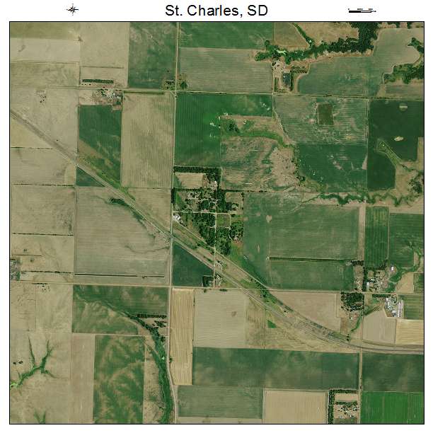 St Charles, SD air photo map