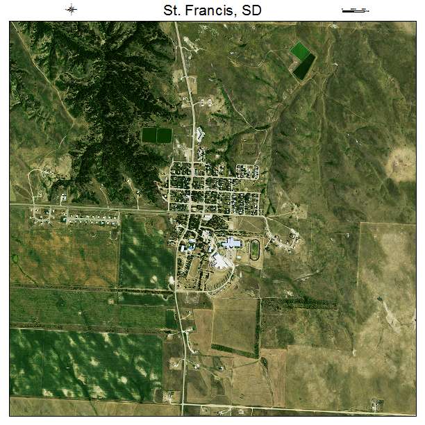 St Francis, SD air photo map