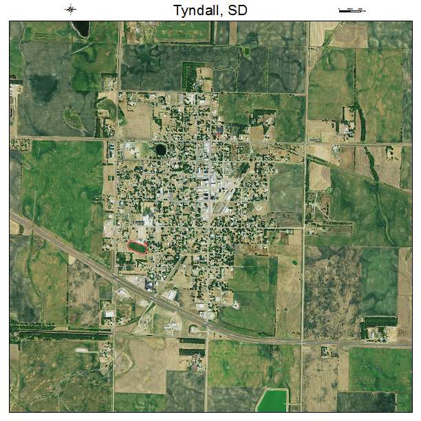Tyndall, SD air photo map
