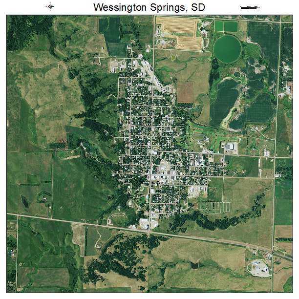 Wessington Springs, SD air photo map