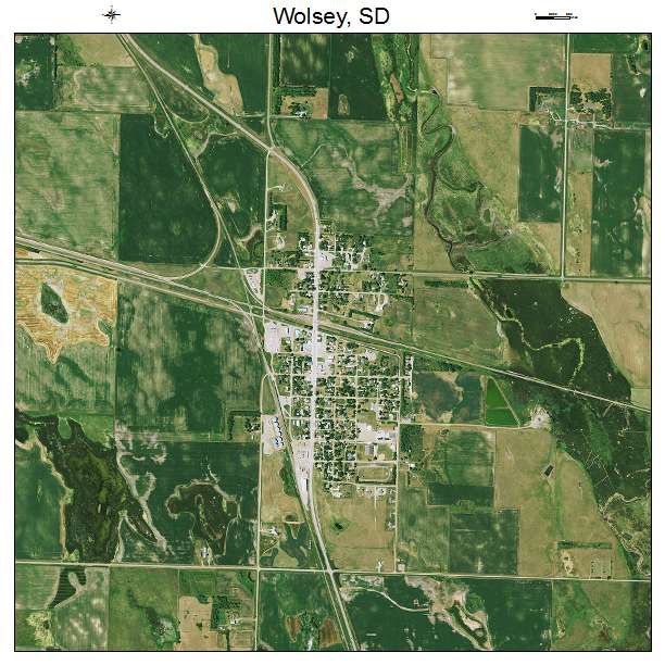 Wolsey, SD air photo map