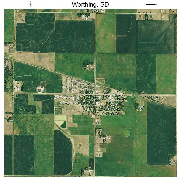 Worthing, SD air photo map