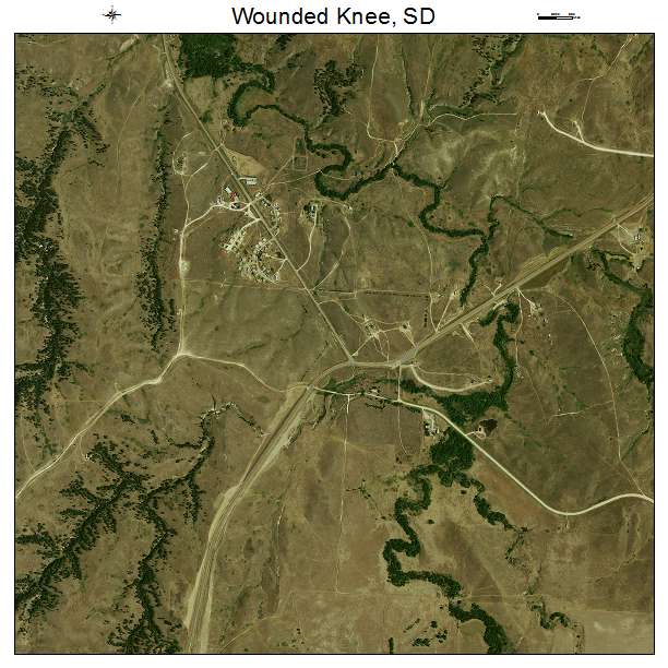 Wounded Knee, SD air photo map