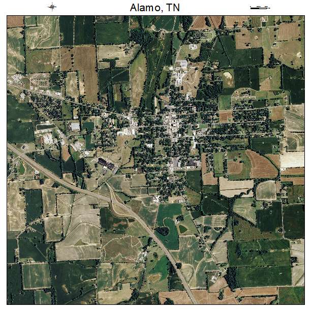 Alamo, TN air photo map