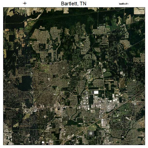 Bartlett, TN air photo map