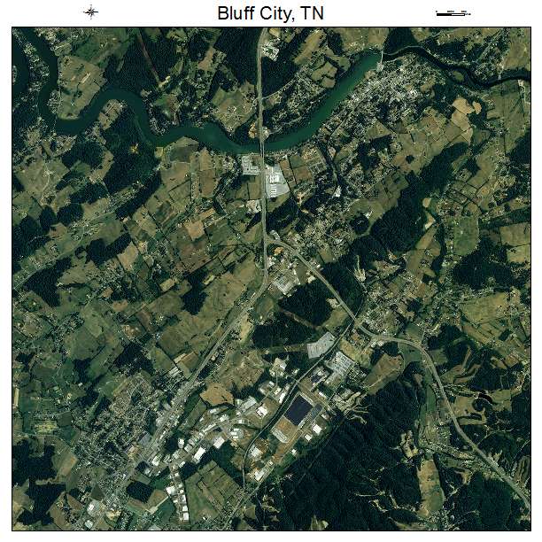 Bluff City, TN air photo map