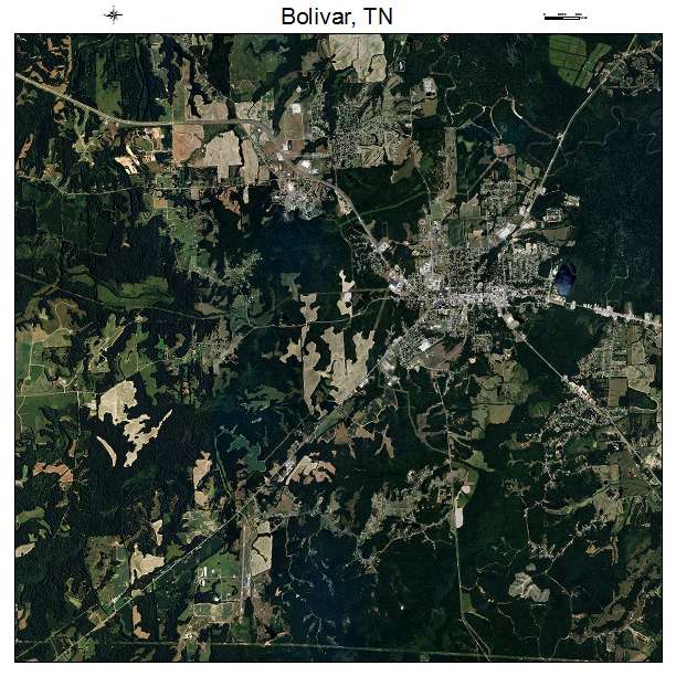 Bolivar, TN air photo map