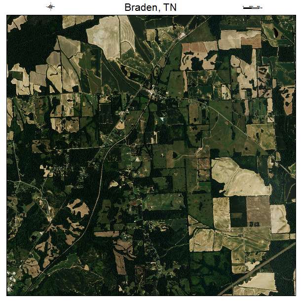 Braden, TN air photo map
