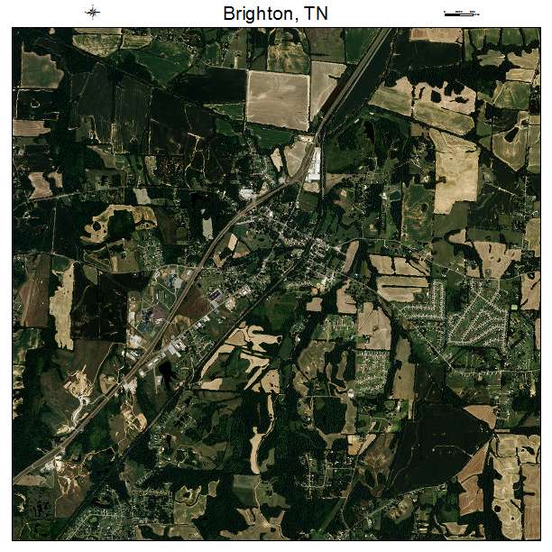 Brighton, TN air photo map