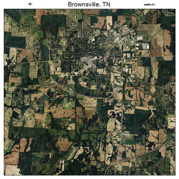 Brownsville, TN air photo map