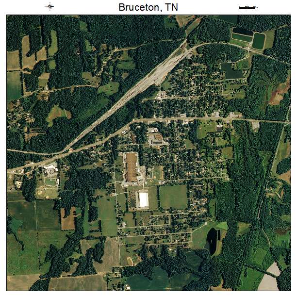 Bruceton, TN air photo map