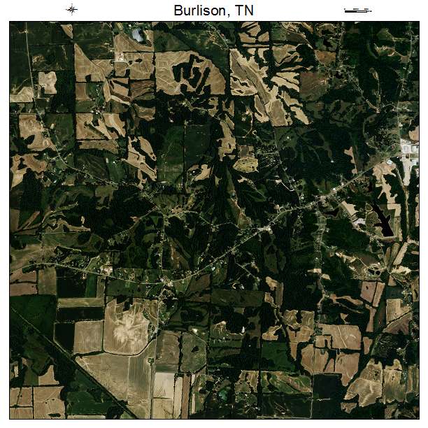 Burlison, TN air photo map