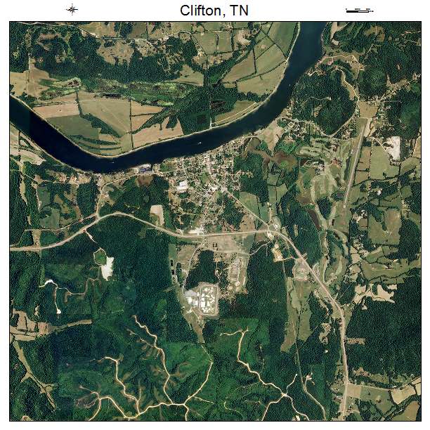 Clifton, TN air photo map