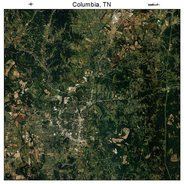 Columbia, TN air photo map