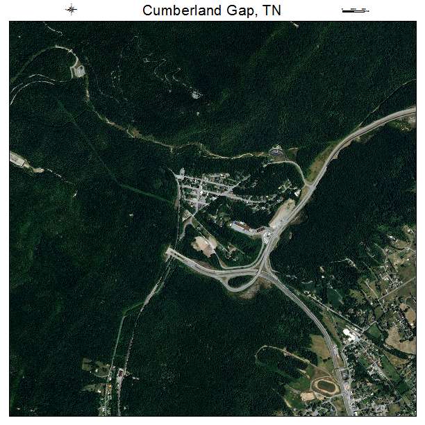 Cumberland Gap, TN air photo map