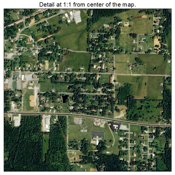 Burns, Tennessee aerial imagery detail