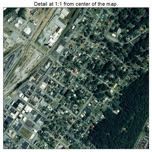 Erwin, Tennessee aerial imagery detail