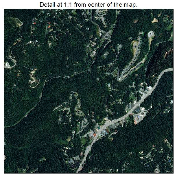 Gatlinburg, Tennessee aerial imagery detail