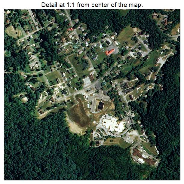 Jellico, Tennessee aerial imagery detail