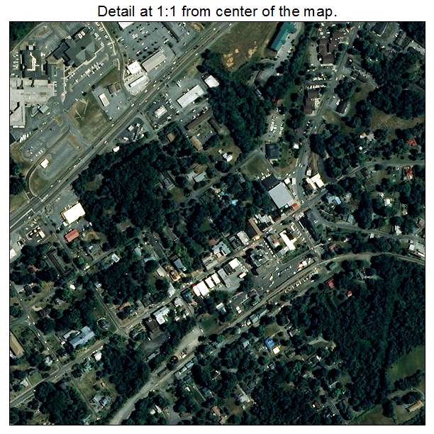 Jonesborough, Tennessee aerial imagery detail