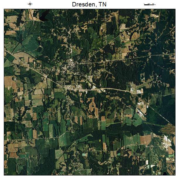 Dresden, TN air photo map