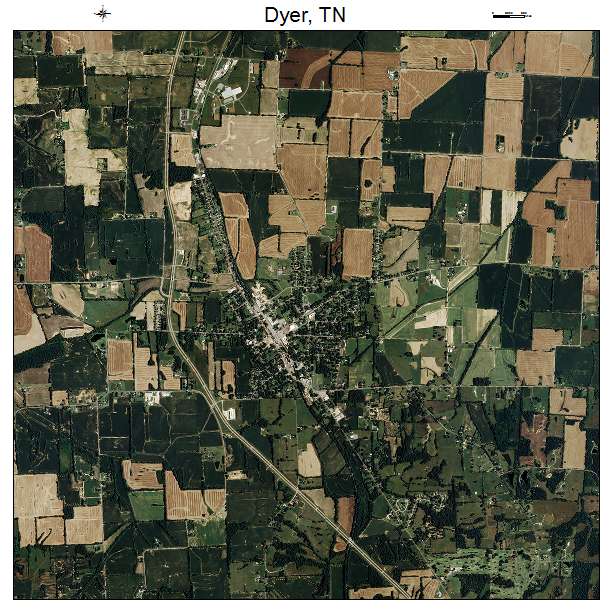 Dyer, TN air photo map