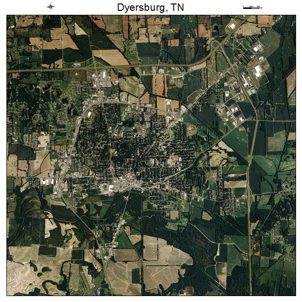 Dyersburg, TN air photo map