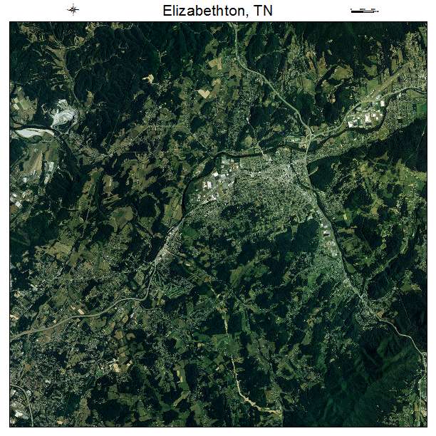 Elizabethton, TN air photo map