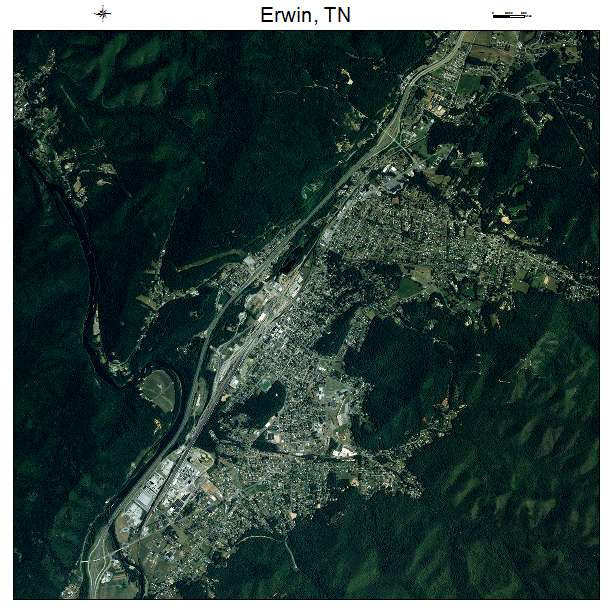 Erwin, TN air photo map
