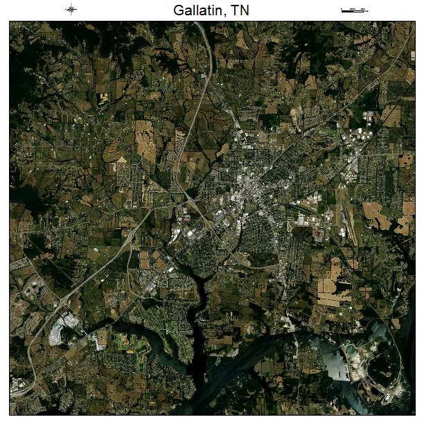 Gallatin, TN air photo map